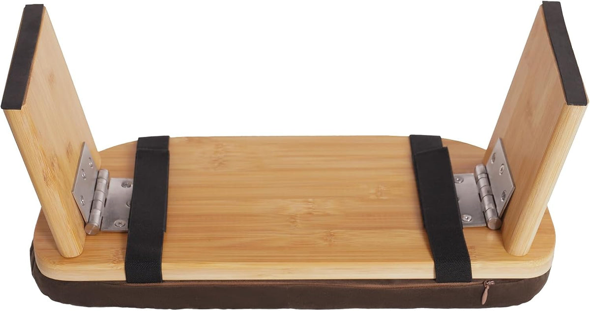 Bamboo Meditation Bench with Cushion, Folding Kneeling Meditation Bench, Portable Kneeling Chair for Kneeling or Sitting, 396.83lbs Load Max (Green)