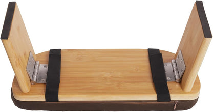 Bamboo Meditation Bench with Cushion, Folding Kneeling Meditation Bench, Portable Kneeling Chair for Kneeling or Sitting, 396.83lbs Load Max (Green)