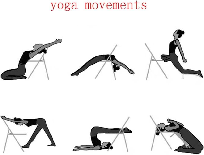 Yoga Auxiliary Chair Iyengar Yoga Chair,Backless Yoga Chair Prop,Pilates Chair,Foldable and Portable Folding Stools for Yoga,Black