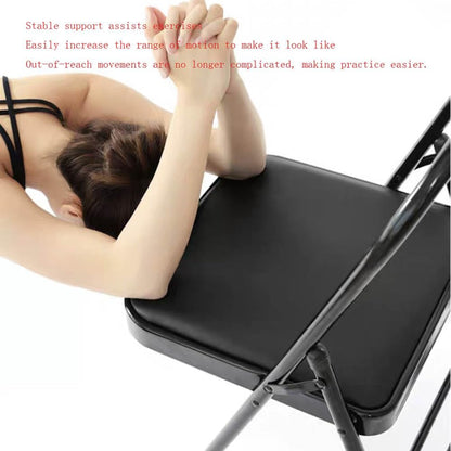 Yoga Auxiliary Chair Iyengar Yoga Chair,Backless Yoga Chair Prop,Pilates Chair,Foldable and Portable Folding Stools for Yoga,Black