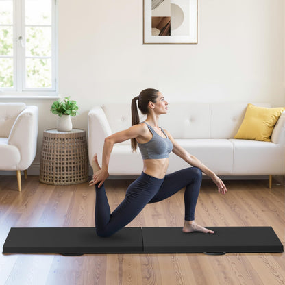 Gymnastics Tumbling Mat Portable Gymnastics Mat Foldable Tumbling Mat 2ft W 6ft L/4ft W 6ft L/4ft W 8ft L/4ft W 10ft Exercise Mat Yoga Mat with Carrying Handles for Yoga Gymnastics