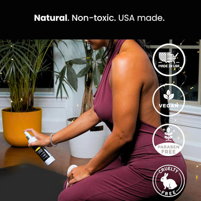 Yoga Mat Cleaner Spray – Spa-Like Scent | Eco-Friendly Formula | Neutralizes Sweat & Odor | Helps Protect Your Mat | 8 oz | Plant-Based, Made in USA