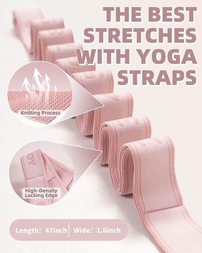 Yoga Strap and Resistance Bands-Exercise Elastic Bands for Working Out Women with 10 Loops-Perfect for Stretching and Physical Therapy