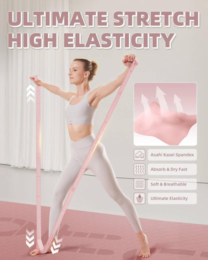 Yoga Strap and Resistance Bands-Exercise Elastic Bands for Working Out Women with 10 Loops-Perfect for Stretching and Physical Therapy