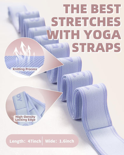 Yoga Strap and Resistance Bands-Exercise Elastic Bands for Working Out Women with 10 Loops-Perfect for Stretching and Physical Therapy
