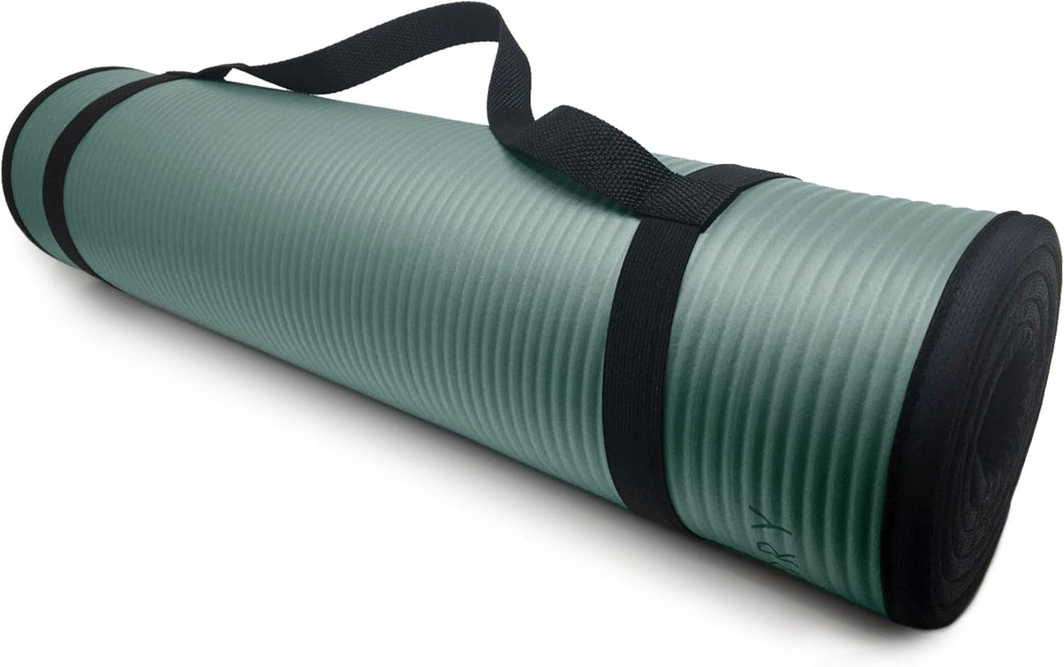 Multi-Purpose Fitness Mat, Cushioned & Non-Slip Foam for Yoga, Pilates, HIIT, Skid-Resistant and Tear-Resistant, 24"x72" with Carry Strap