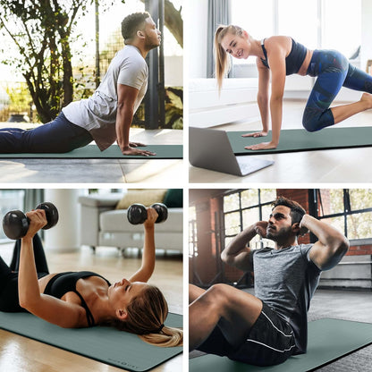 Multi-Purpose Fitness Mat, Cushioned & Non-Slip Foam for Yoga, Pilates, HIIT, Skid-Resistant and Tear-Resistant, 24"x72" with Carry Strap