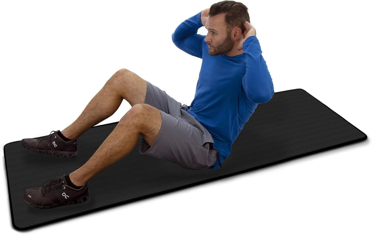Multi-Purpose Fitness Mat, Cushioned & Non-Slip Foam for Yoga, Pilates, HIIT, Skid-Resistant and Tear-Resistant, 24"x72" with Carry Strap