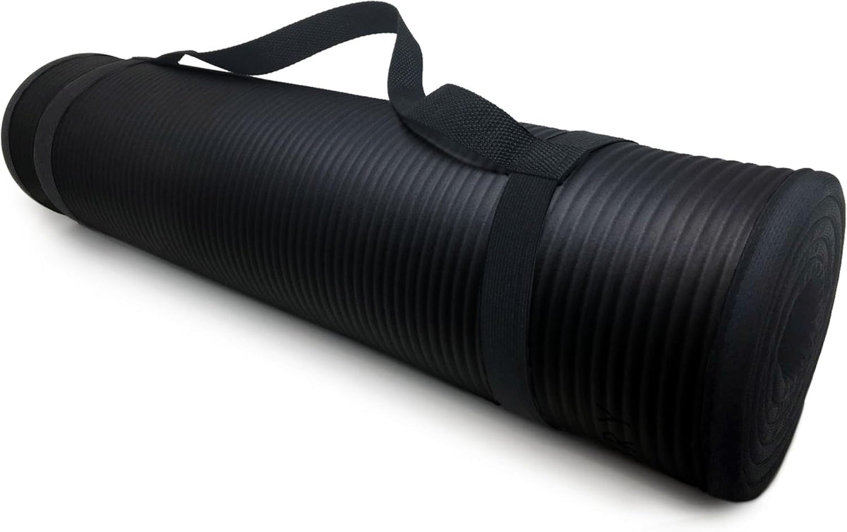 Multi-Purpose Fitness Mat, Cushioned & Non-Slip Foam for Yoga, Pilates, HIIT, Skid-Resistant and Tear-Resistant, 24"x72" with Carry Strap