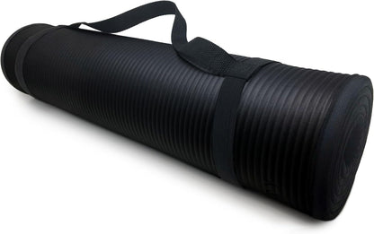 Multi-Purpose Fitness Mat, Cushioned & Non-Slip Foam for Yoga, Pilates, HIIT, Skid-Resistant and Tear-Resistant, 24"x72" with Carry Strap