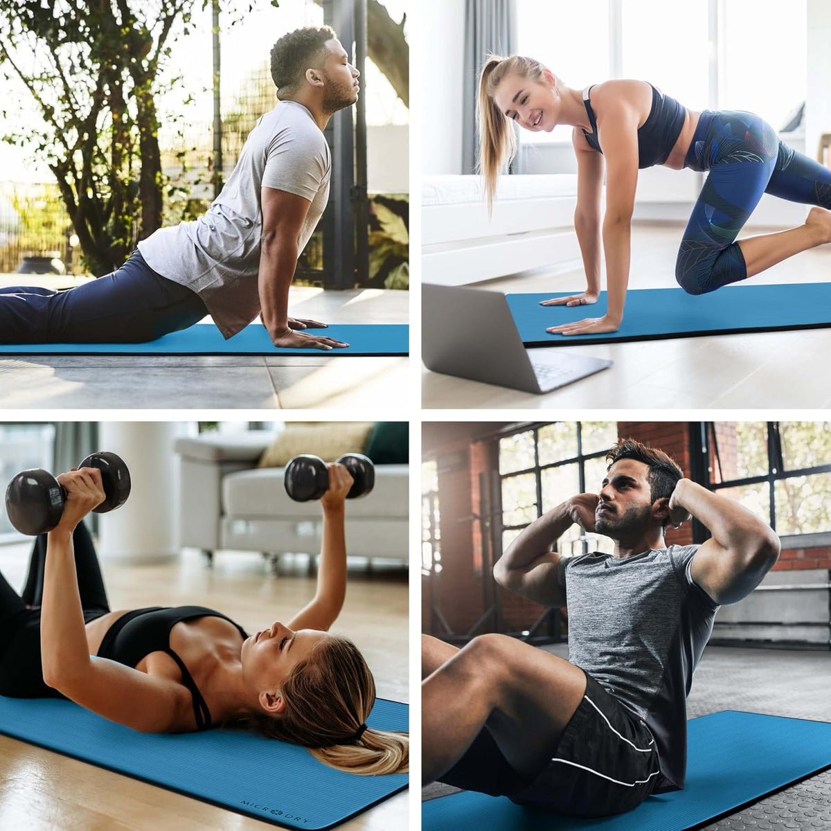 Multi-Purpose Fitness Mat, Cushioned & Non-Slip Foam for Yoga, Pilates, HIIT, Skid-Resistant and Tear-Resistant, 24"x72" with Carry Strap