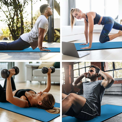 Multi-Purpose Fitness Mat, Cushioned & Non-Slip Foam for Yoga, Pilates, HIIT, Skid-Resistant and Tear-Resistant, 24"x72" with Carry Strap
