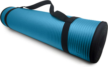 Multi-Purpose Fitness Mat, Cushioned & Non-Slip Foam for Yoga, Pilates, HIIT, Skid-Resistant and Tear-Resistant, 24"x72" with Carry Strap