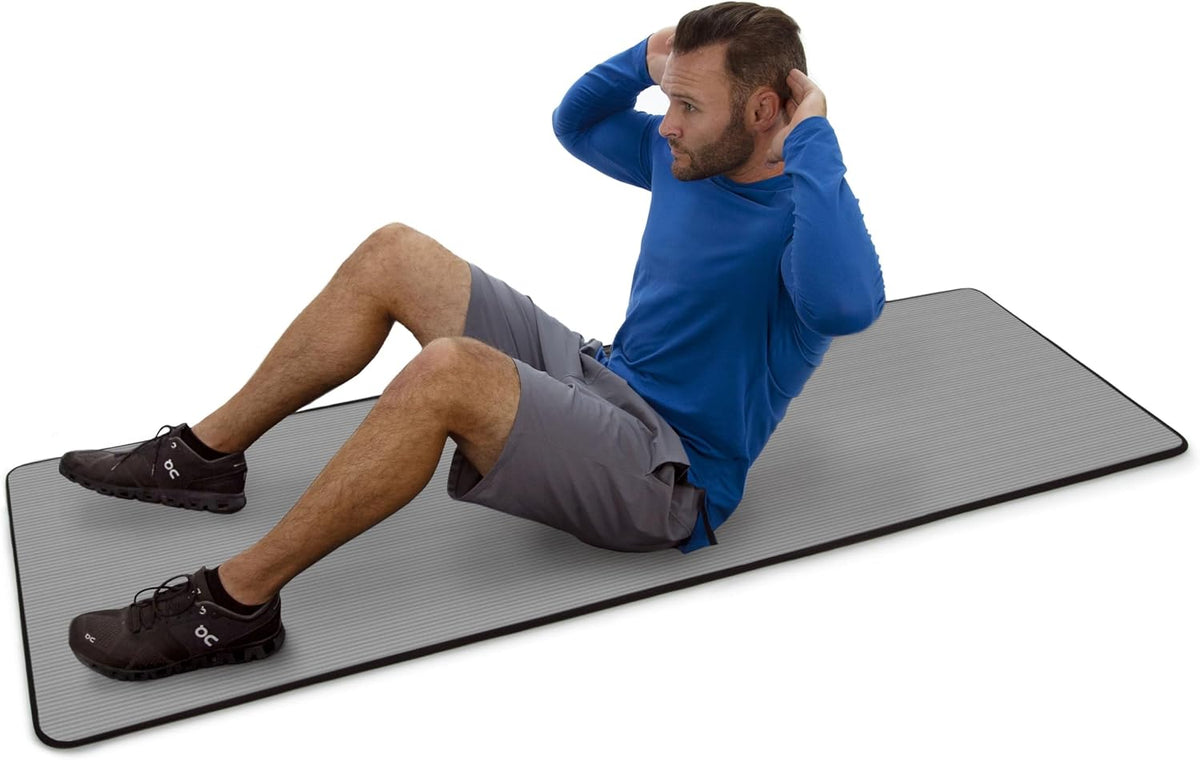 Multi-Purpose Fitness Mat, Cushioned & Non-Slip Foam for Yoga, Pilates, HIIT, Skid-Resistant and Tear-Resistant, 24"x72" with Carry Strap