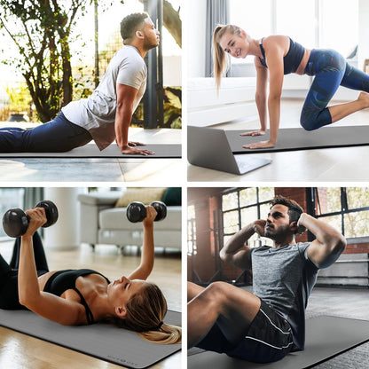 Multi-Purpose Fitness Mat, Cushioned & Non-Slip Foam for Yoga, Pilates, HIIT, Skid-Resistant and Tear-Resistant, 24"x72" with Carry Strap