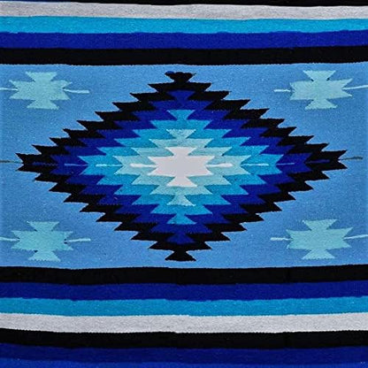 Open Road Goods Handwoven Mexican Diamond Blanket, Throw, or Yoga Bolster - Southwestern Style Blanket - Brown