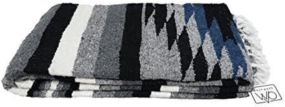Open Road Goods Handwoven Mexican Diamond Blanket, Throw, or Yoga Bolster - Southwestern Style Blanket - Brown