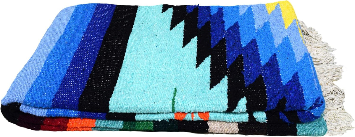 Open Road Goods Handwoven Mexican Diamond Blanket, Throw, or Yoga Bolster - Southwestern Style Blanket - Brown