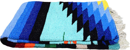 Open Road Goods Handwoven Mexican Diamond Blanket, Throw, or Yoga Bolster - Southwestern Style Blanket - Brown