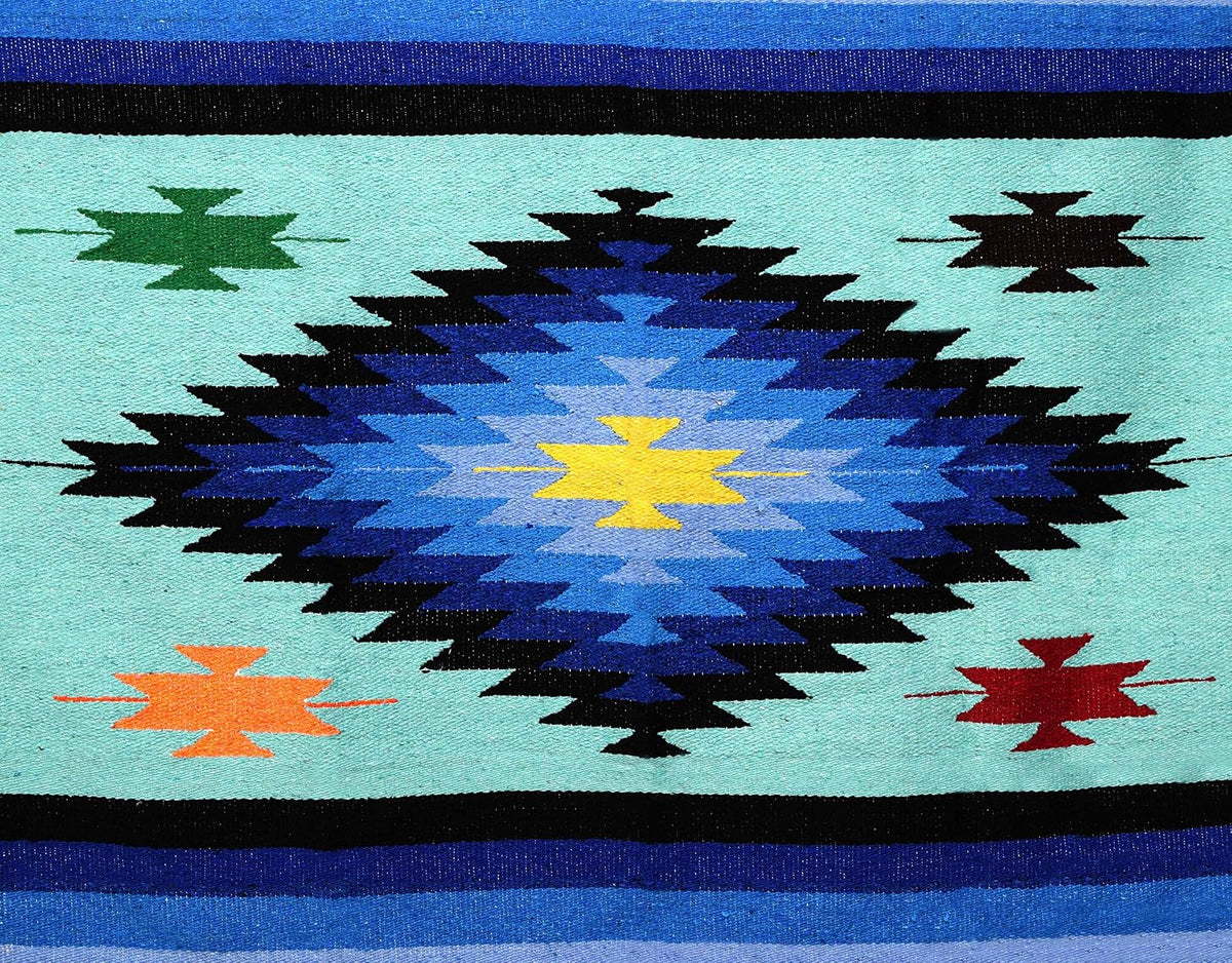 Open Road Goods Handwoven Mexican Diamond Blanket, Throw, or Yoga Bolster - Southwestern Style Blanket - Brown
