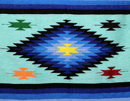 Open Road Goods Handwoven Mexican Diamond Blanket, Throw, or Yoga Bolster - Southwestern Style Blanket - Brown