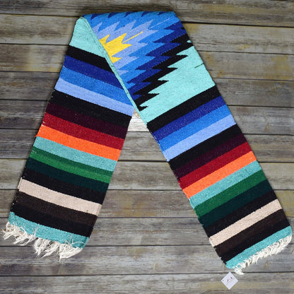 Open Road Goods Handwoven Mexican Diamond Blanket, Throw, or Yoga Bolster - Southwestern Style Blanket - Brown