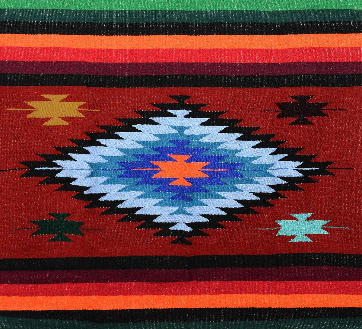 Open Road Goods Handwoven Mexican Diamond Blanket, Throw, or Yoga Bolster - Southwestern Style Blanket - Brown