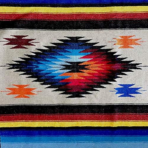 Open Road Goods Handwoven Mexican Diamond Blanket, Throw, or Yoga Bolster - Southwestern Style Blanket - Brown