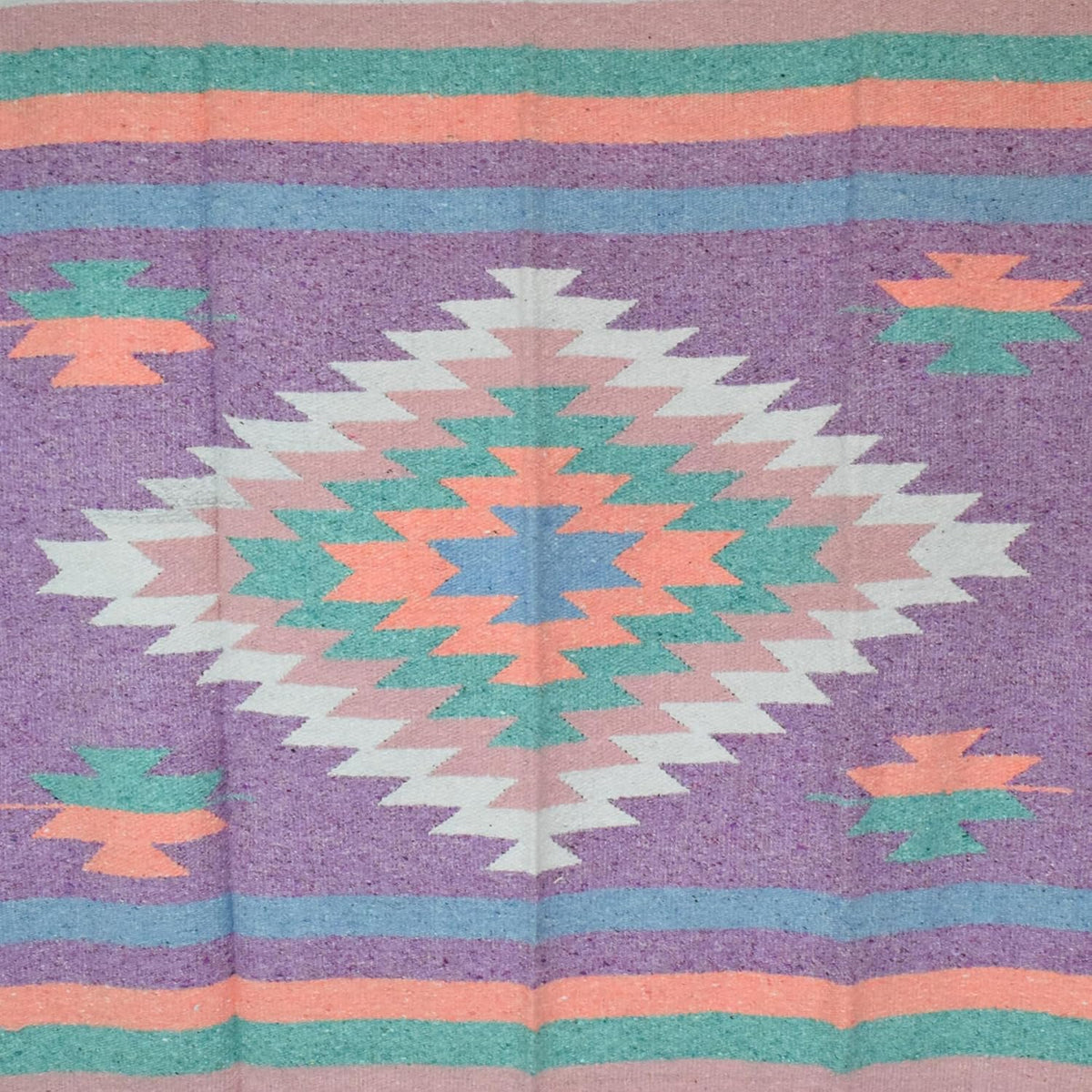 Open Road Goods Handwoven Mexican Diamond Blanket, Throw, or Yoga Bolster - Southwestern Style Blanket - Brown