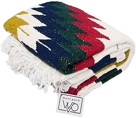 Open Road Goods Handwoven Mexican Diamond Blanket, Throw, or Yoga Bolster - Southwestern Style Blanket - Brown
