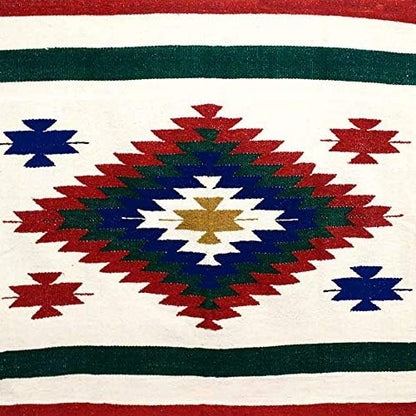 Open Road Goods Handwoven Mexican Diamond Blanket, Throw, or Yoga Bolster - Southwestern Style Blanket - Brown