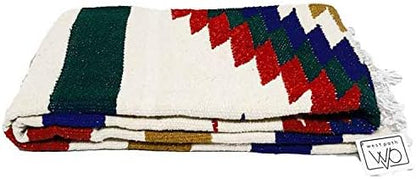 Open Road Goods Handwoven Mexican Diamond Blanket, Throw, or Yoga Bolster - Southwestern Style Blanket - Brown
