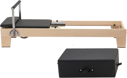 Pilates Reformer Foldable, Suitable for Intermediate and Beginners Users, Pilates Equipment for Home Gym Studio Use with 4 Adjustable Resistance Spring, Up to 400 LBS