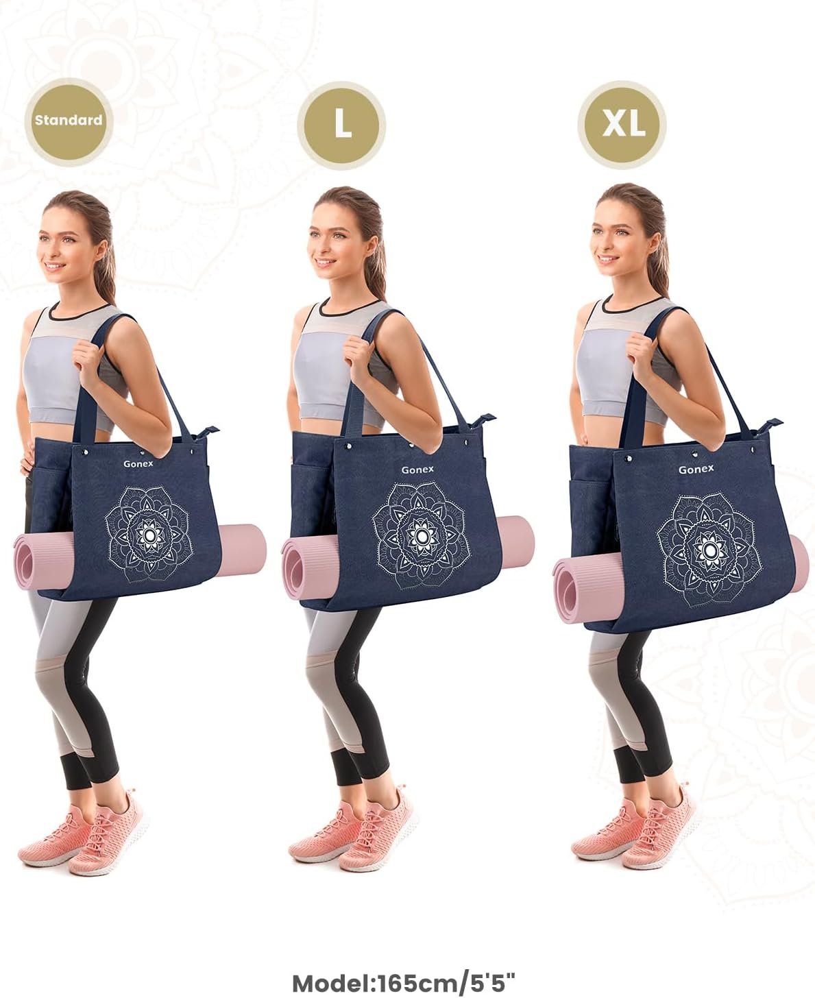 Yoga Mat Bag For Women Canvas Tote Pilates Gym Bag With Mat Carrier