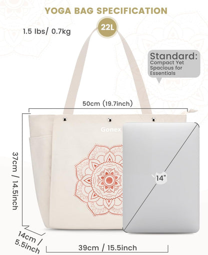 Yoga Mat Bag For Women Canvas Tote Pilates Gym Bag With Mat Carrier