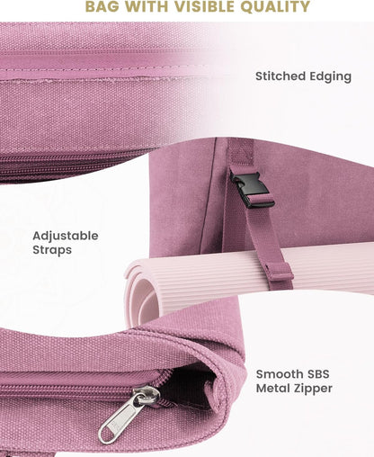 Yoga Mat Bag For Women Canvas Tote Pilates Gym Bag With Mat Carrier
