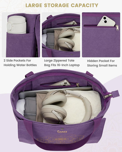 Yoga Mat Bag For Women Canvas Tote Pilates Gym Bag With Mat Carrier