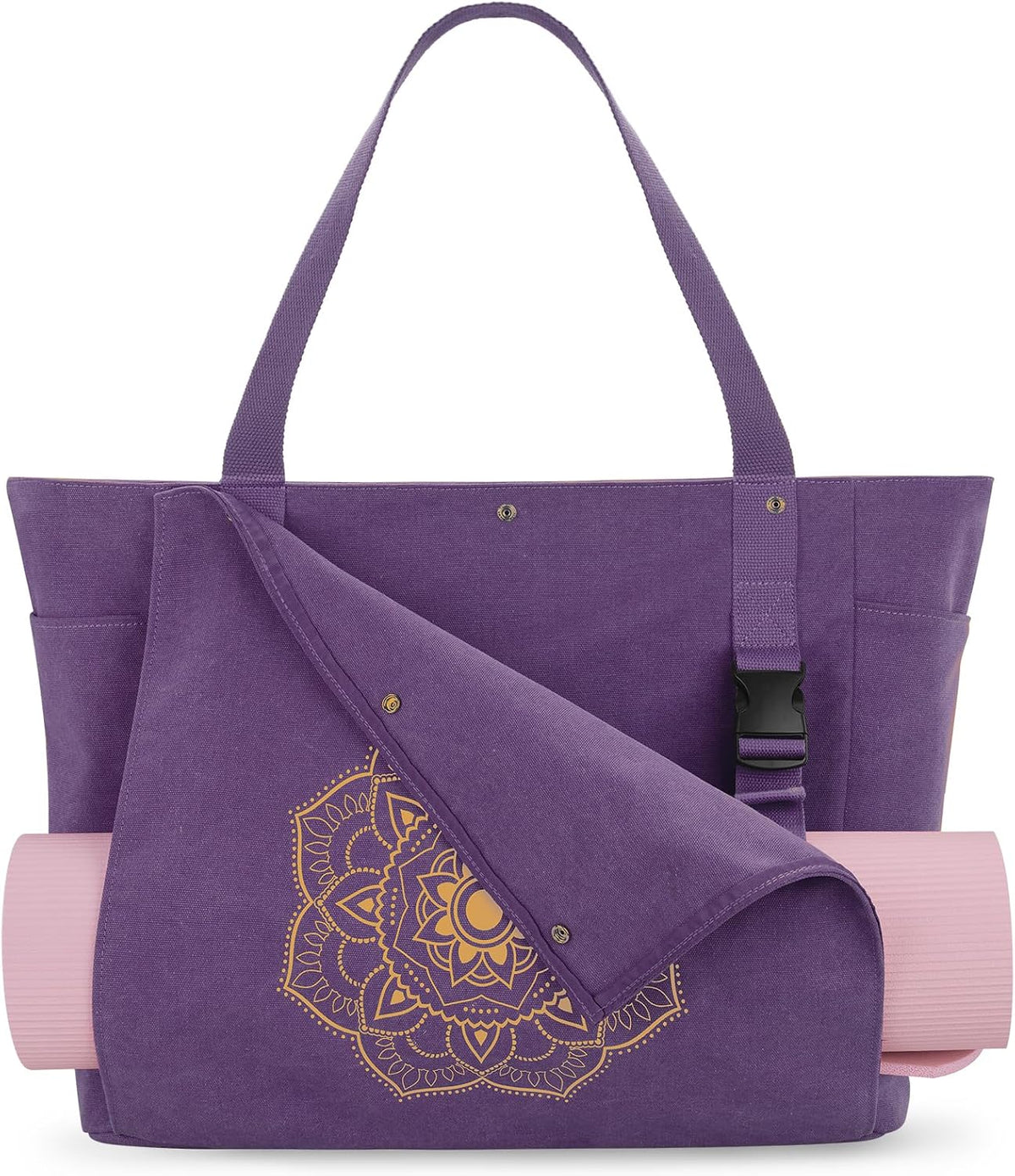 Yoga Mat Bag For Women Canvas Tote Pilates Gym Bag With Mat Carrier