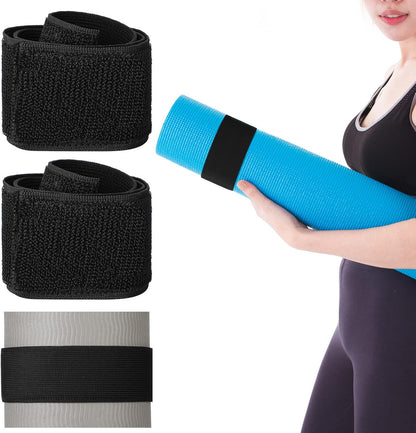 4 Pcs Nylon Yoga Mat Strap Bungee Band for Mat Storage, Black