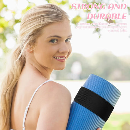 4 Pcs Nylon Yoga Mat Strap Bungee Band for Mat Storage, Black