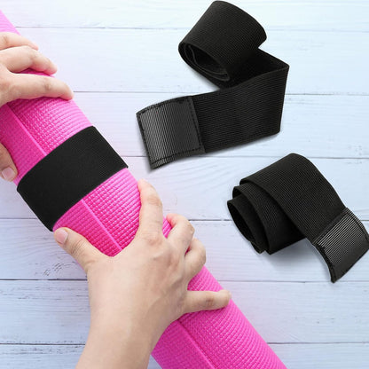4 Pcs Nylon Yoga Mat Strap Bungee Band for Mat Storage, Black
