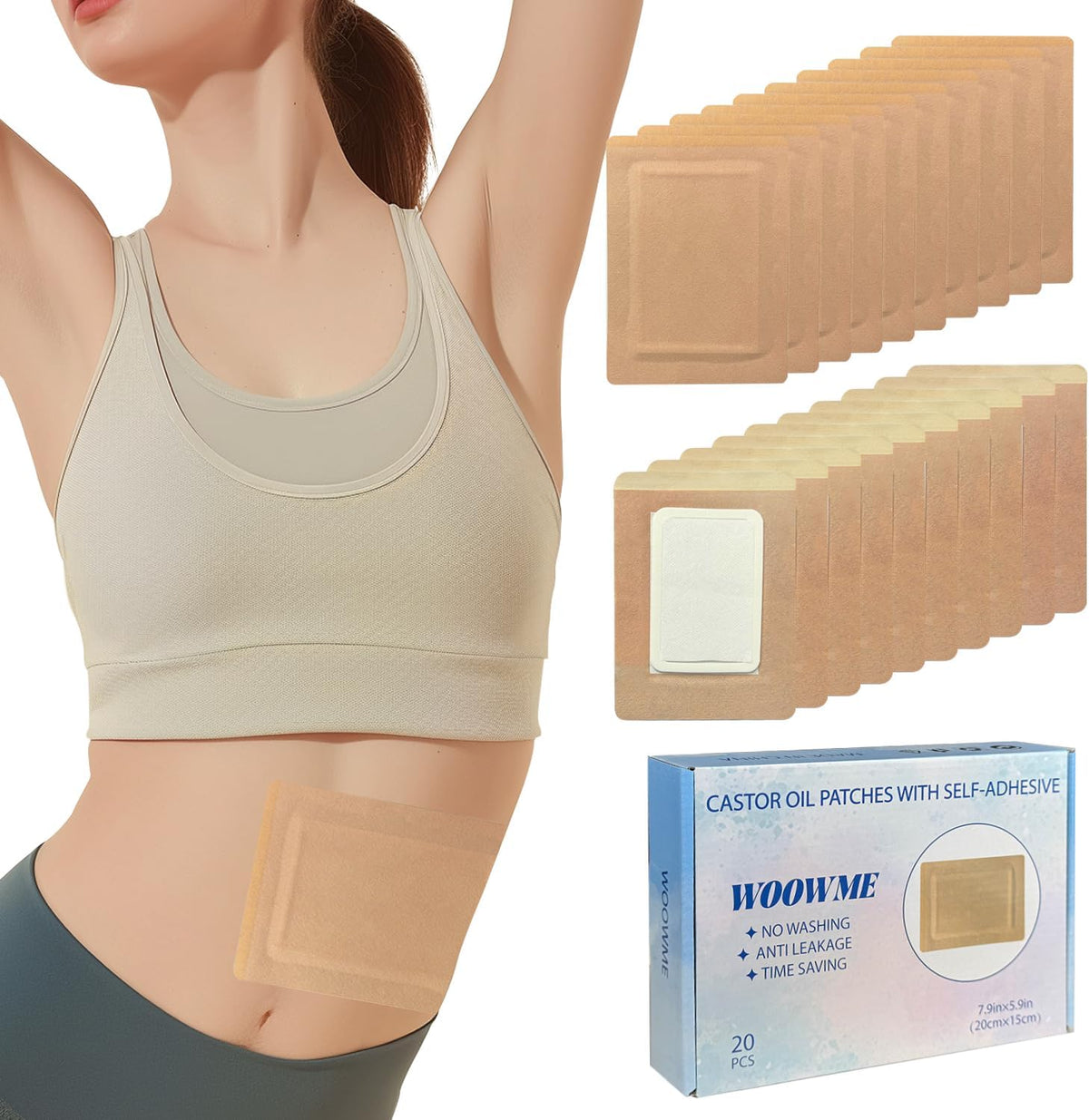 Disposable Castor Oil Patches, Castor Oil Pack Wrap