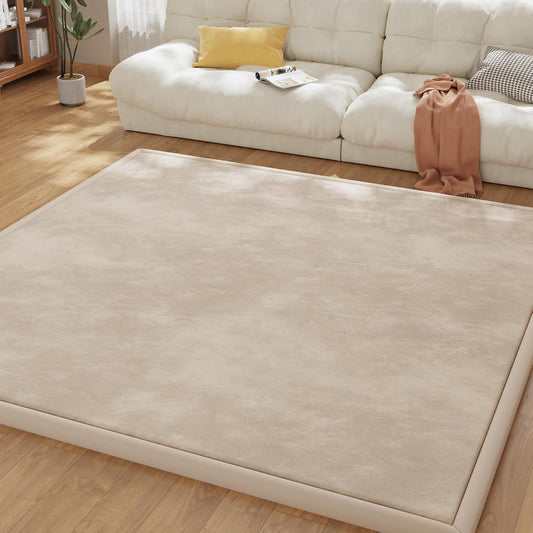Baby Play Mat for Floor, 1.3'' Thick Memory Foam Tummy Time Mat - Super Soft Coral Velvet Nursery Rug with Non-Slip Backing, Crawling Rug for Toddlers/Infants, Yoga & Tatami Use, Oatmeal, 79''x 118''