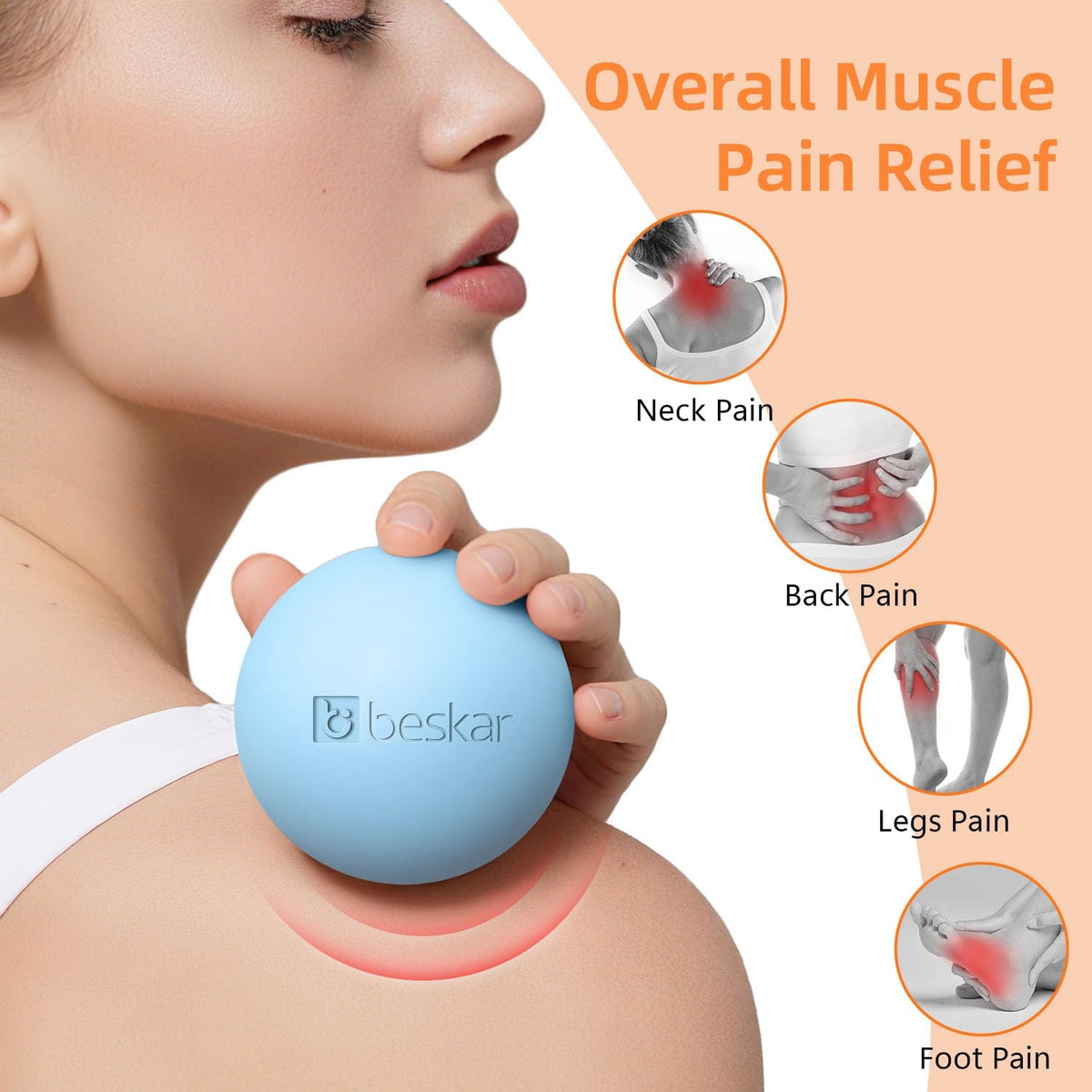 Massage Lacrosse Ball for Myofascial Release, Trigger Point Therapy