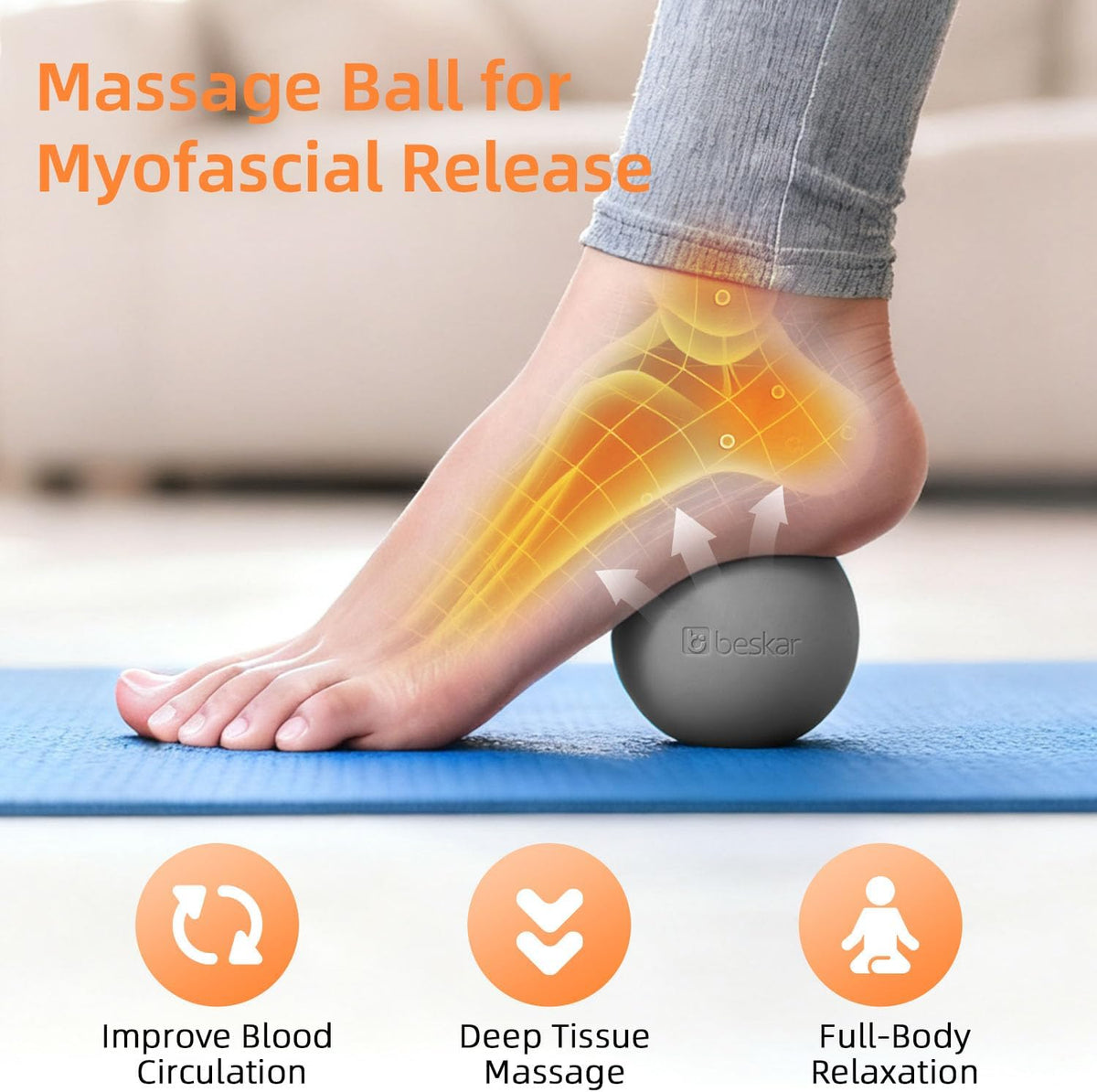 Massage Lacrosse Ball for Myofascial Release, Trigger Point Therapy