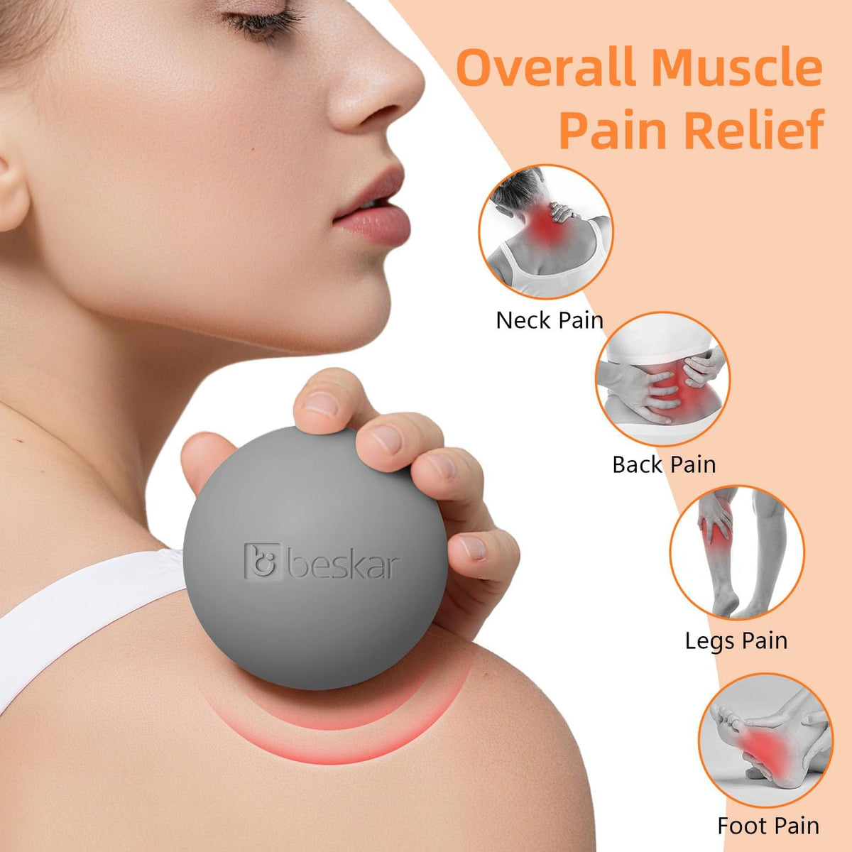 Massage Lacrosse Ball for Myofascial Release, Trigger Point Therapy