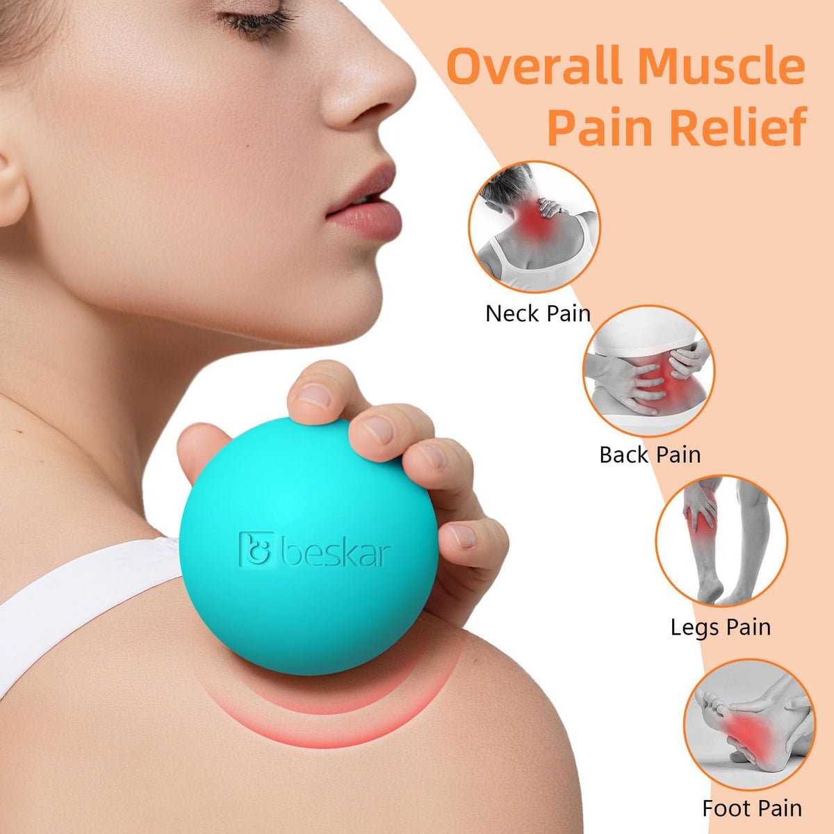 Massage Lacrosse Ball for Myofascial Release, Trigger Point Therapy