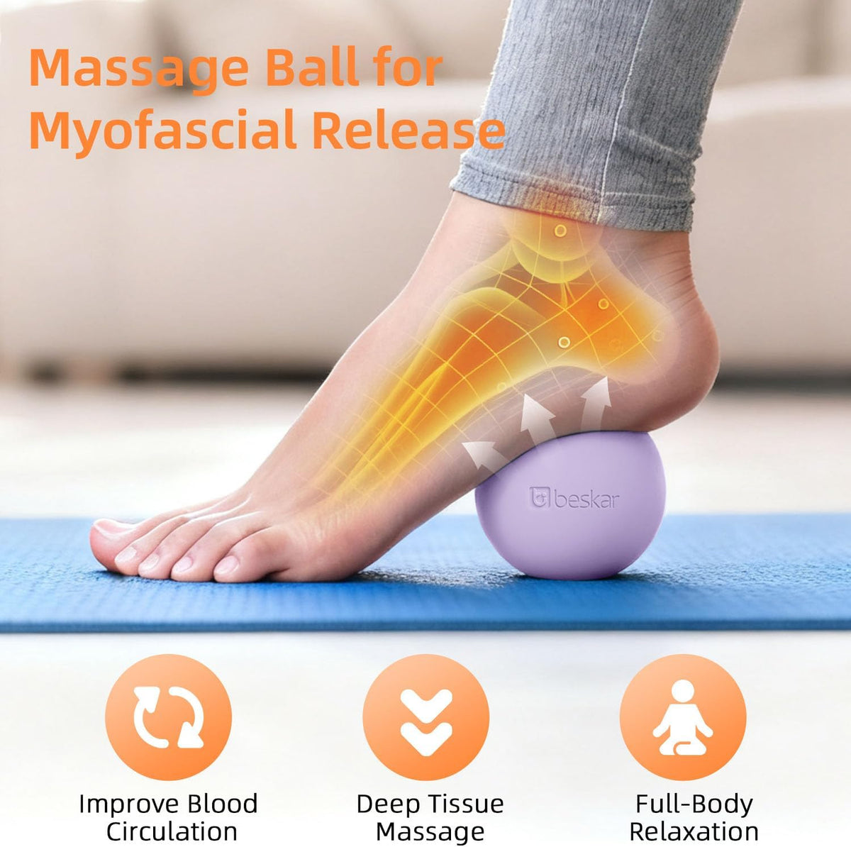 Massage Lacrosse Ball for Myofascial Release, Trigger Point Therapy