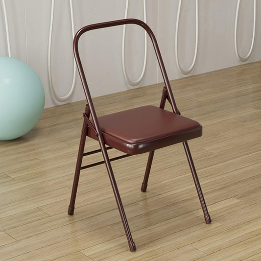 Folding Yoga Auxiliary Chair Non-Slip Folding Chair, Iyengar Beginner Yoga Chair, for Flexibility, Strength Training, Balance Handstand(Brown)