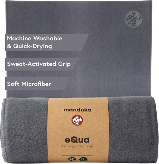 eQua Hot Yoga Mat Towel | Thunder | 71 x 24 in